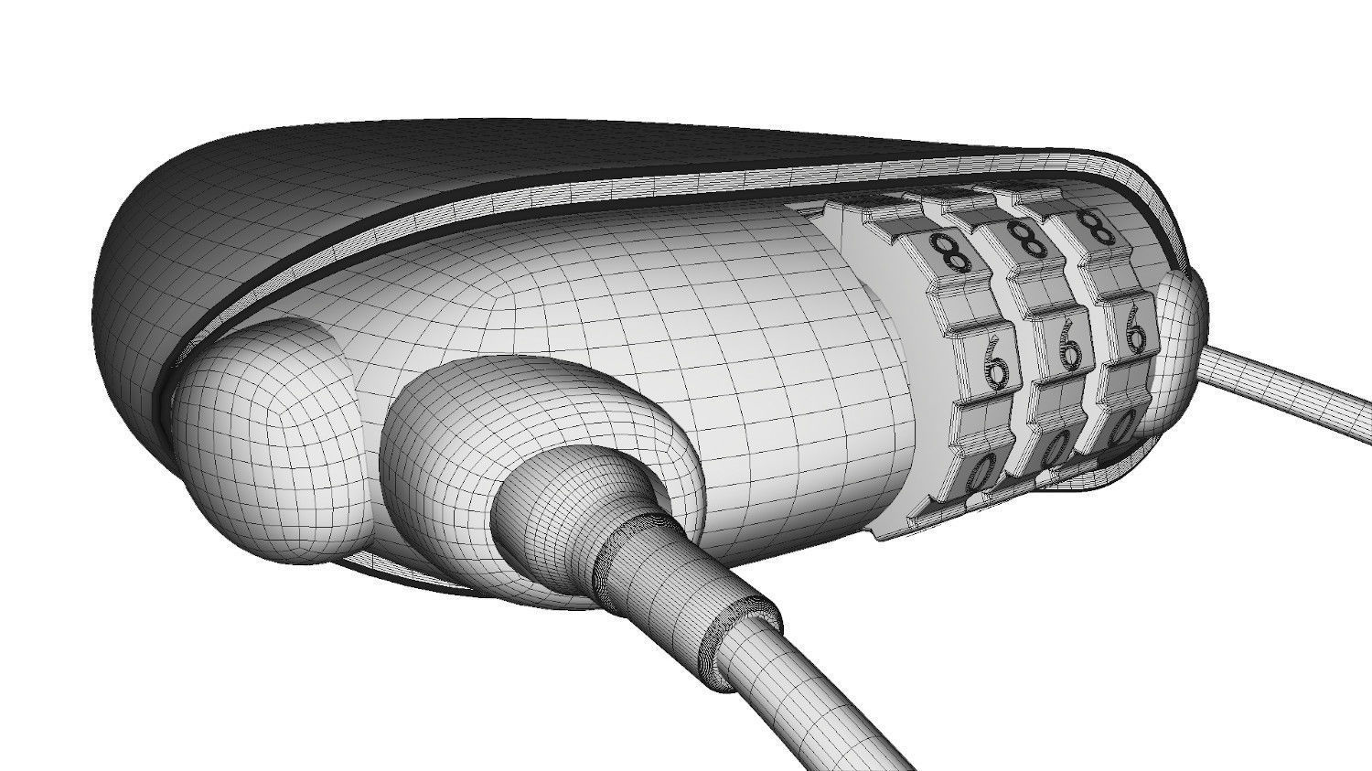 Retractable cable lock 3D model_11