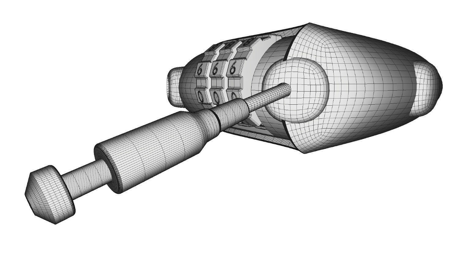 Retractable cable lock 3D model_12