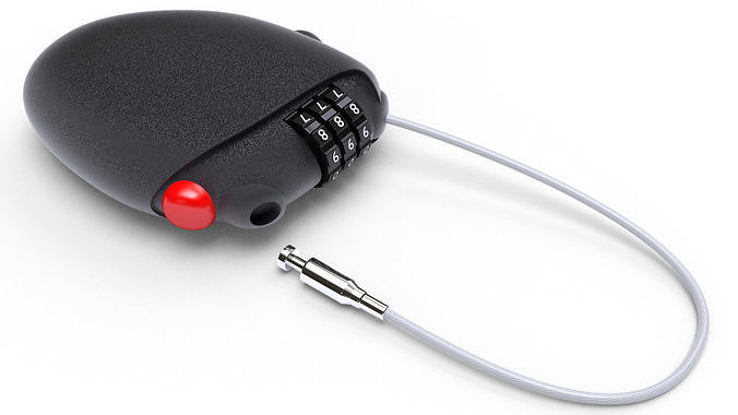 Retractable cable lock 3D model