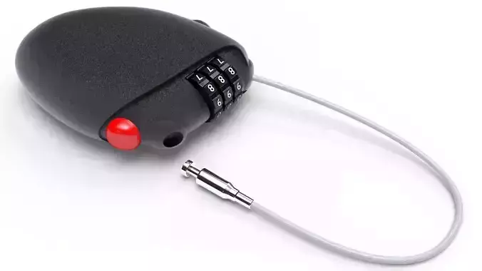 Retractable cable lock 3D model