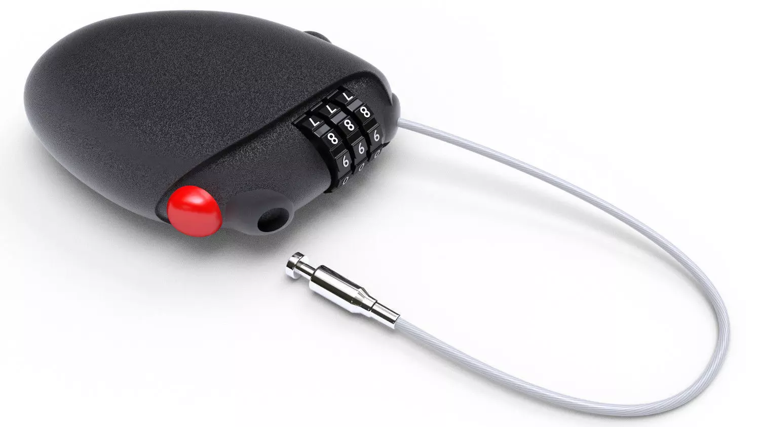 Retractable cable lock 3D model_0