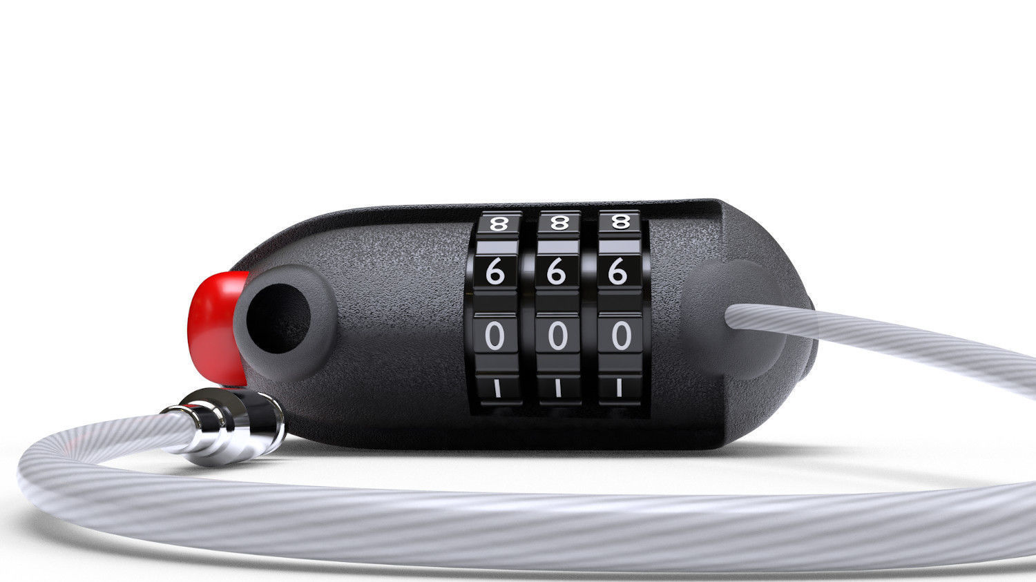 Retractable cable lock 3D model_3