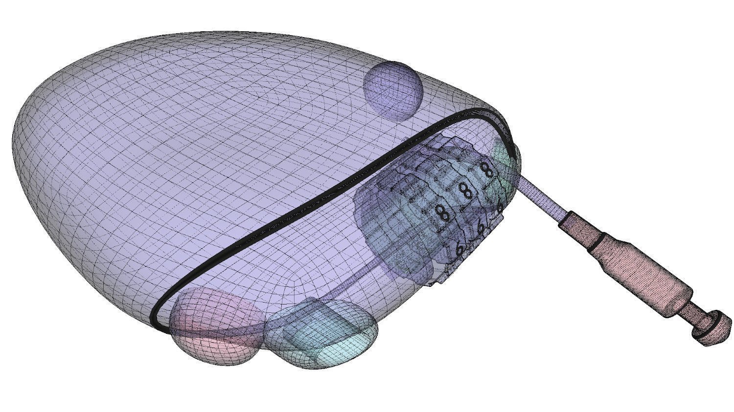 Retractable cable lock 3D model_13