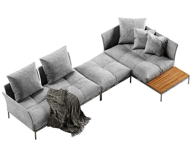 Saba Italia Pixel Light sofa set 3 3D model 6
