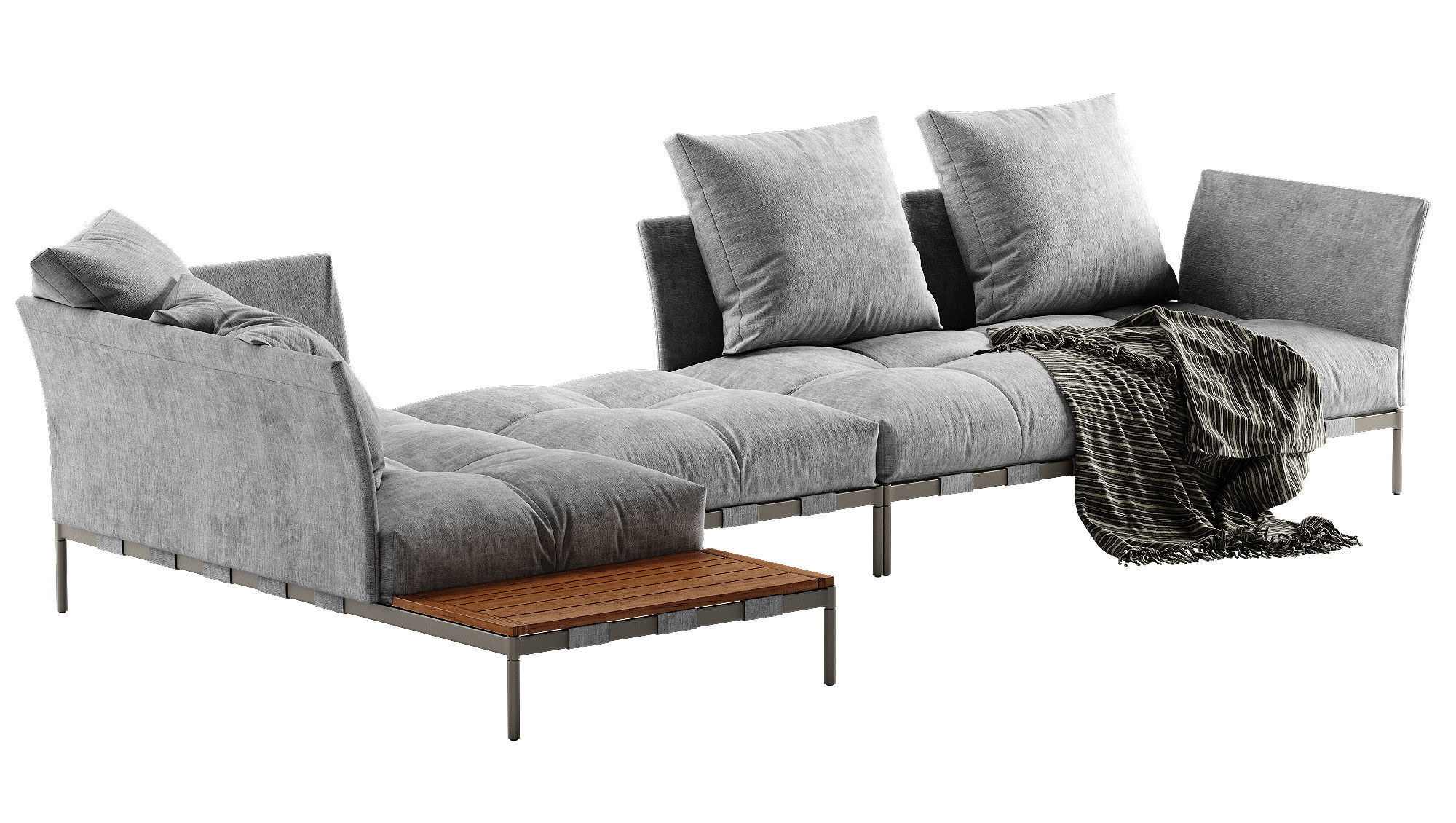 Saba Italia Pixel Light sofa set 3 3D model_7