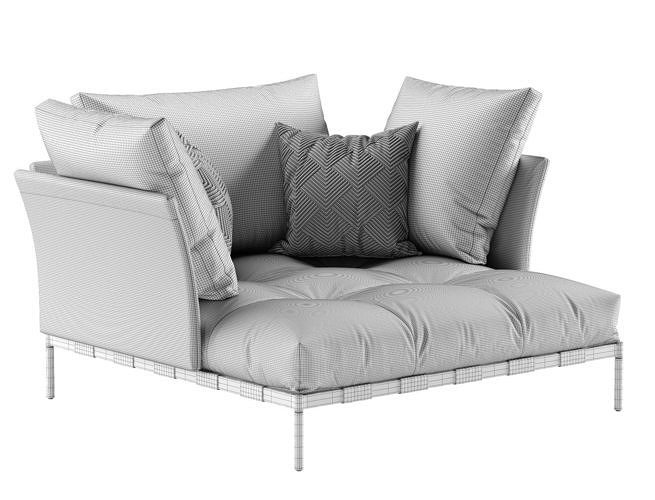 Saba Italia Pixel Light sofa set 3 3D model 3