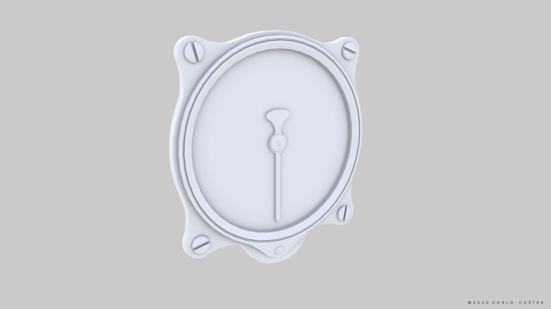 GERMAN AIRSPEED INDICATOR Low-poly 3D model_10