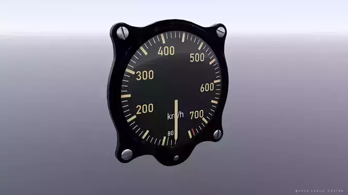 GERMAN AIRSPEED INDICATOR Low-poly 3D model