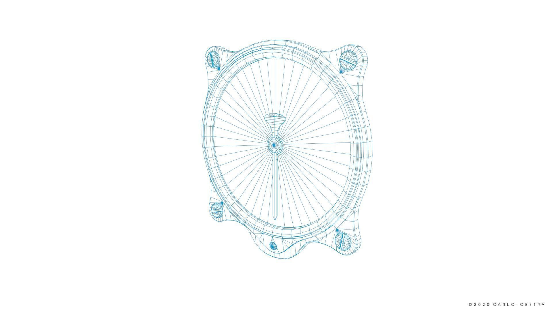 GERMAN AIRSPEED INDICATOR Low-poly 3D model_16