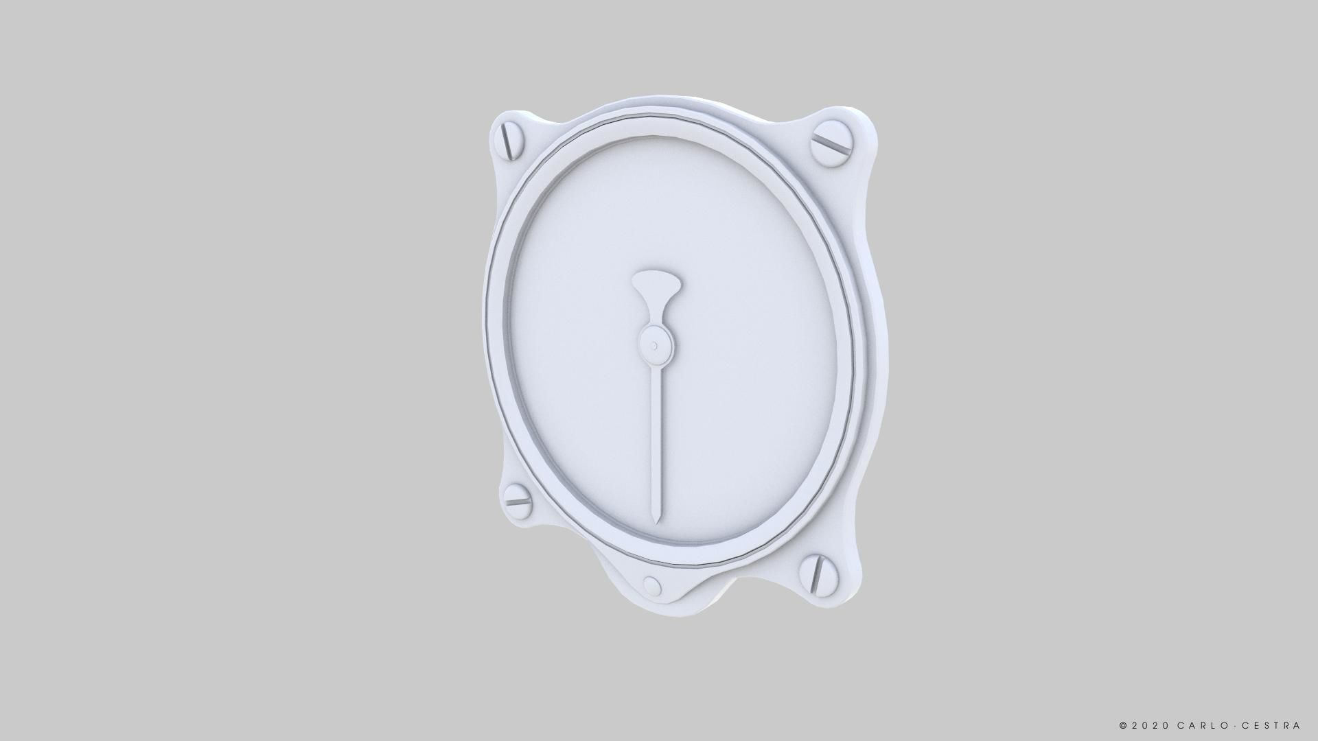 GERMAN AIRSPEED INDICATOR Low-poly 3D model_11