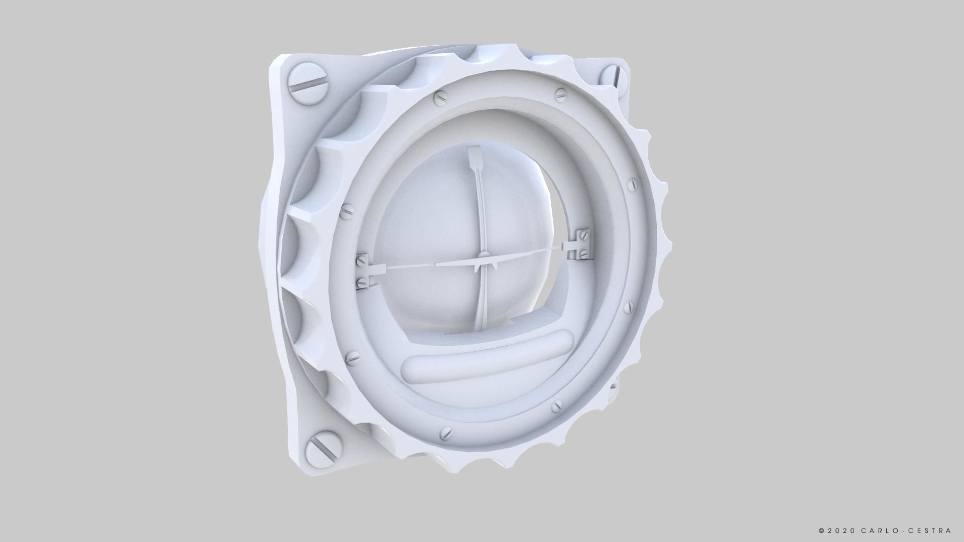 GERMAN ARTIFICIAL HORIZON GAUGE Low-poly 3D model_10