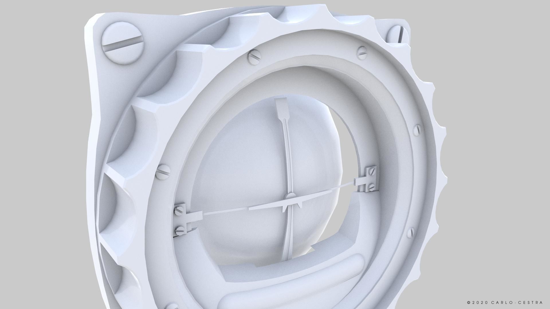 GERMAN ARTIFICIAL HORIZON GAUGE Low-poly 3D model_11
