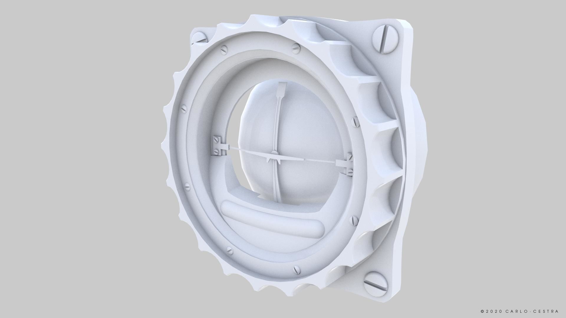 GERMAN ARTIFICIAL HORIZON GAUGE Low-poly 3D model_13