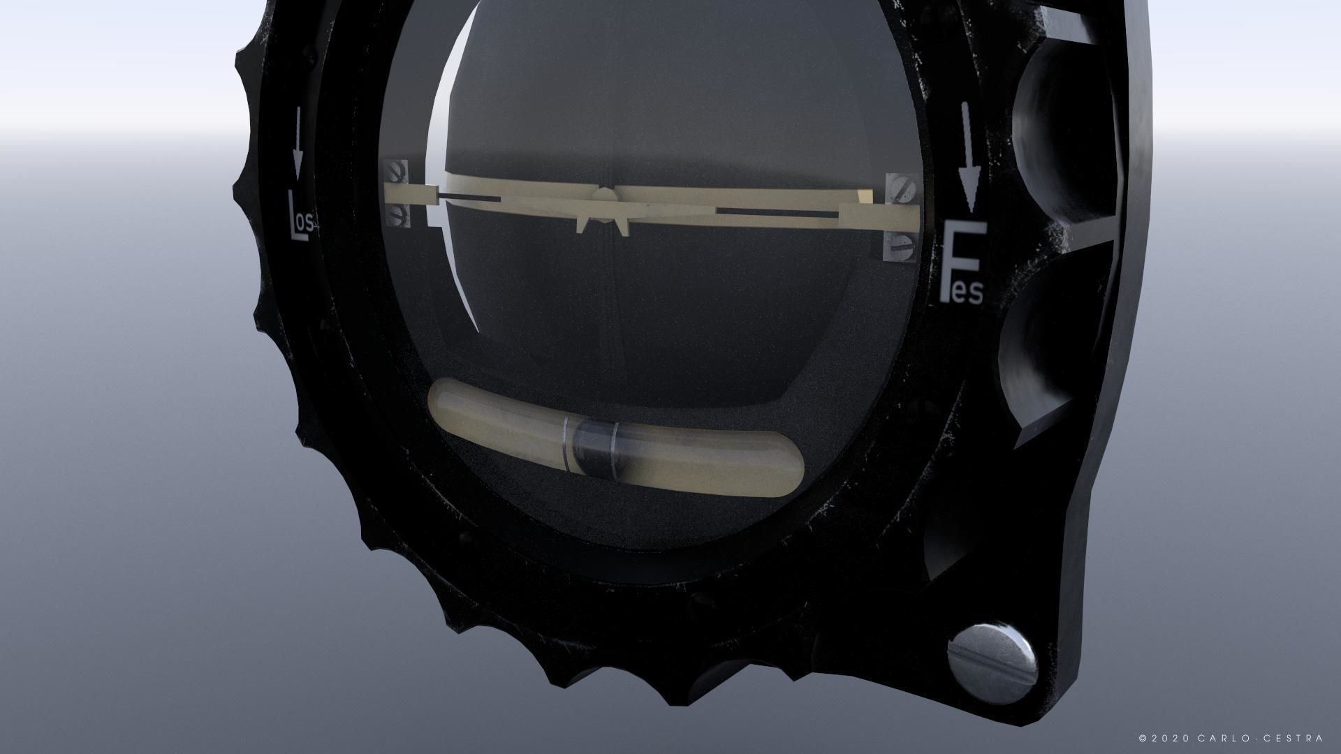 GERMAN ARTIFICIAL HORIZON GAUGE Low-poly 3D model_2