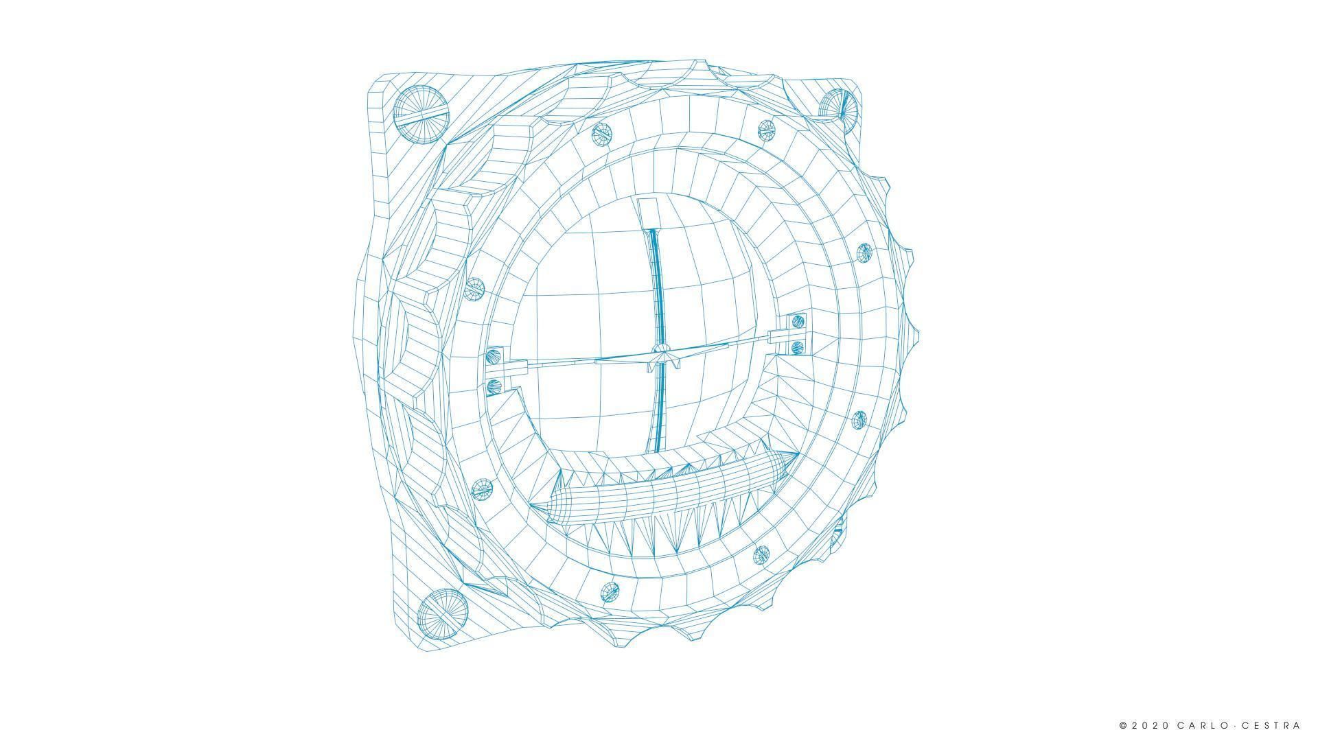 GERMAN ARTIFICIAL HORIZON GAUGE Low-poly 3D model_20
