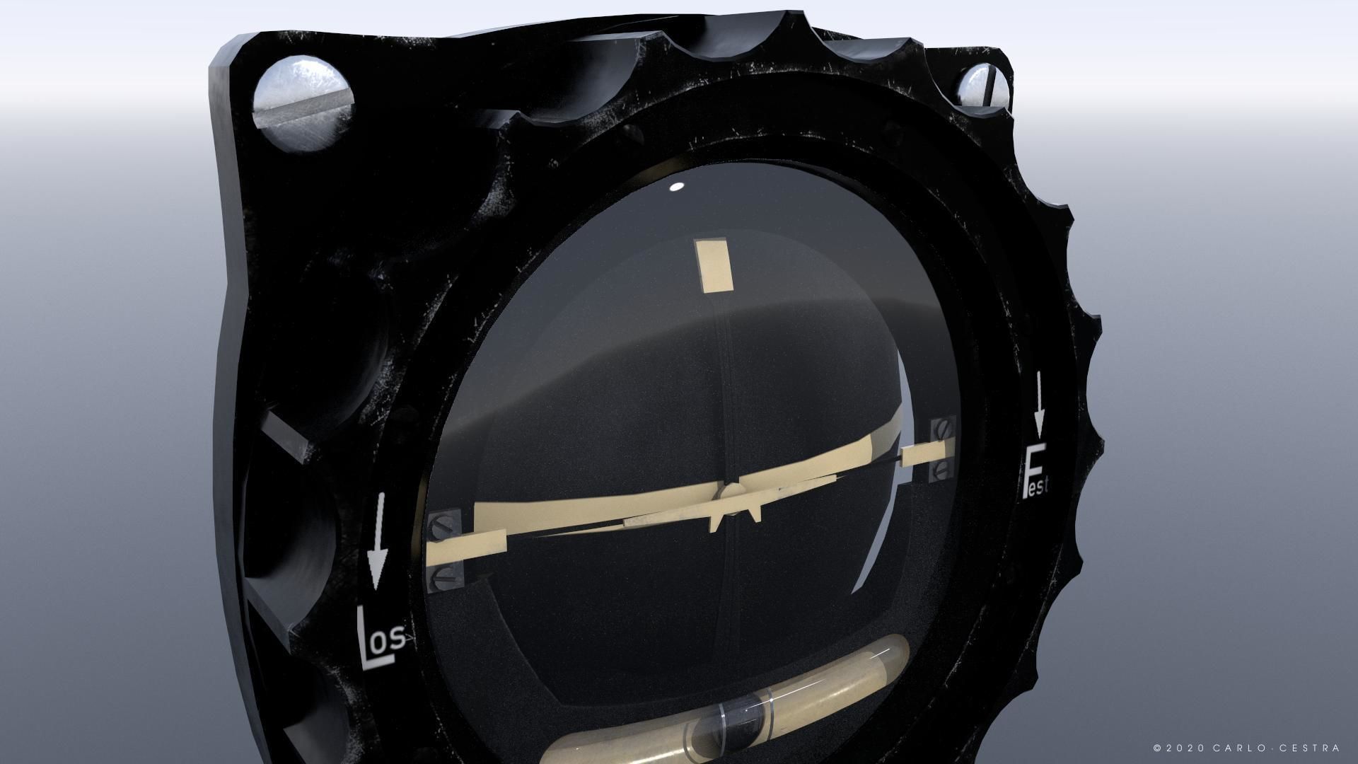 GERMAN ARTIFICIAL HORIZON GAUGE Low-poly 3D model_3