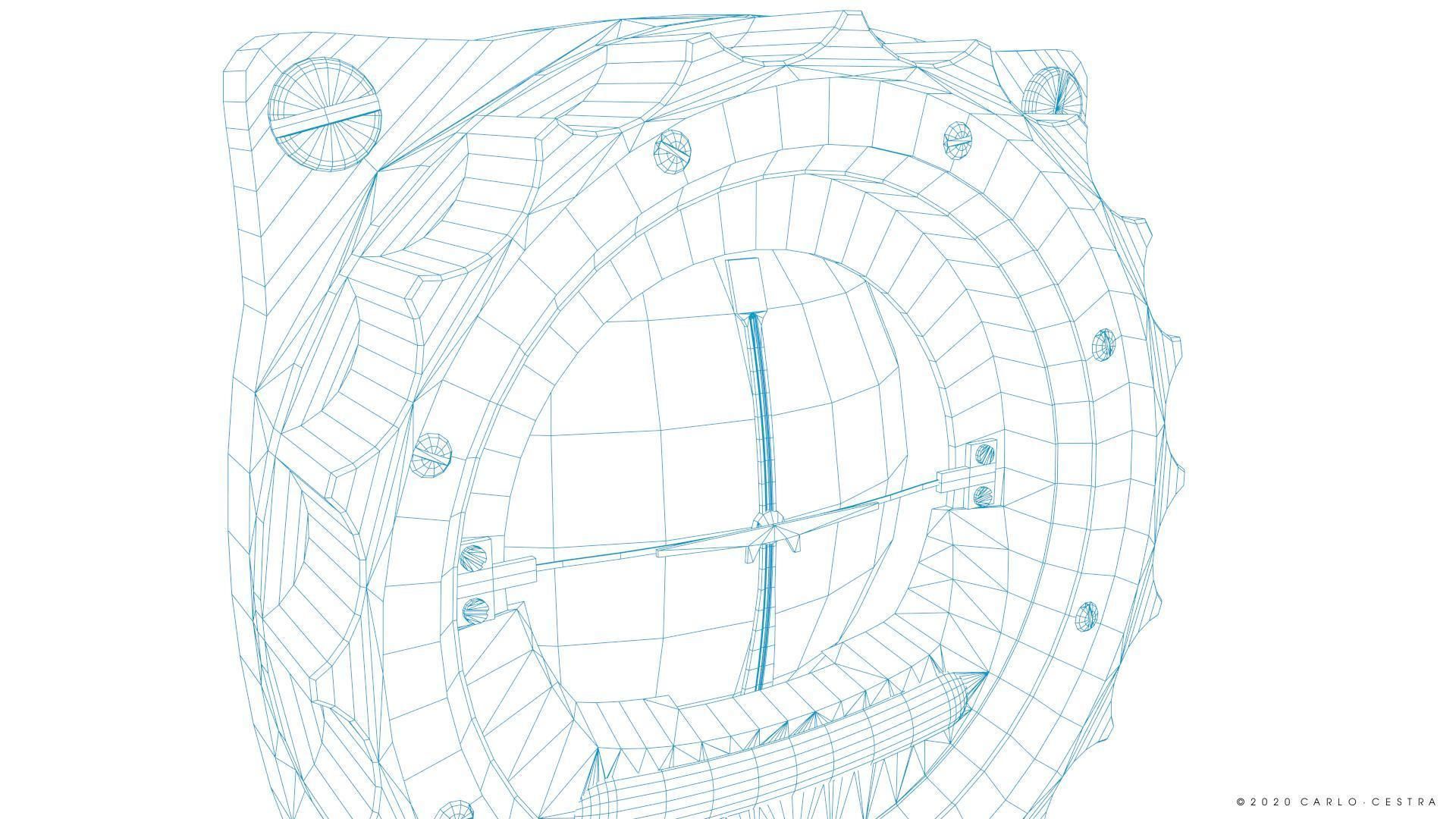GERMAN ARTIFICIAL HORIZON GAUGE Low-poly 3D model_16