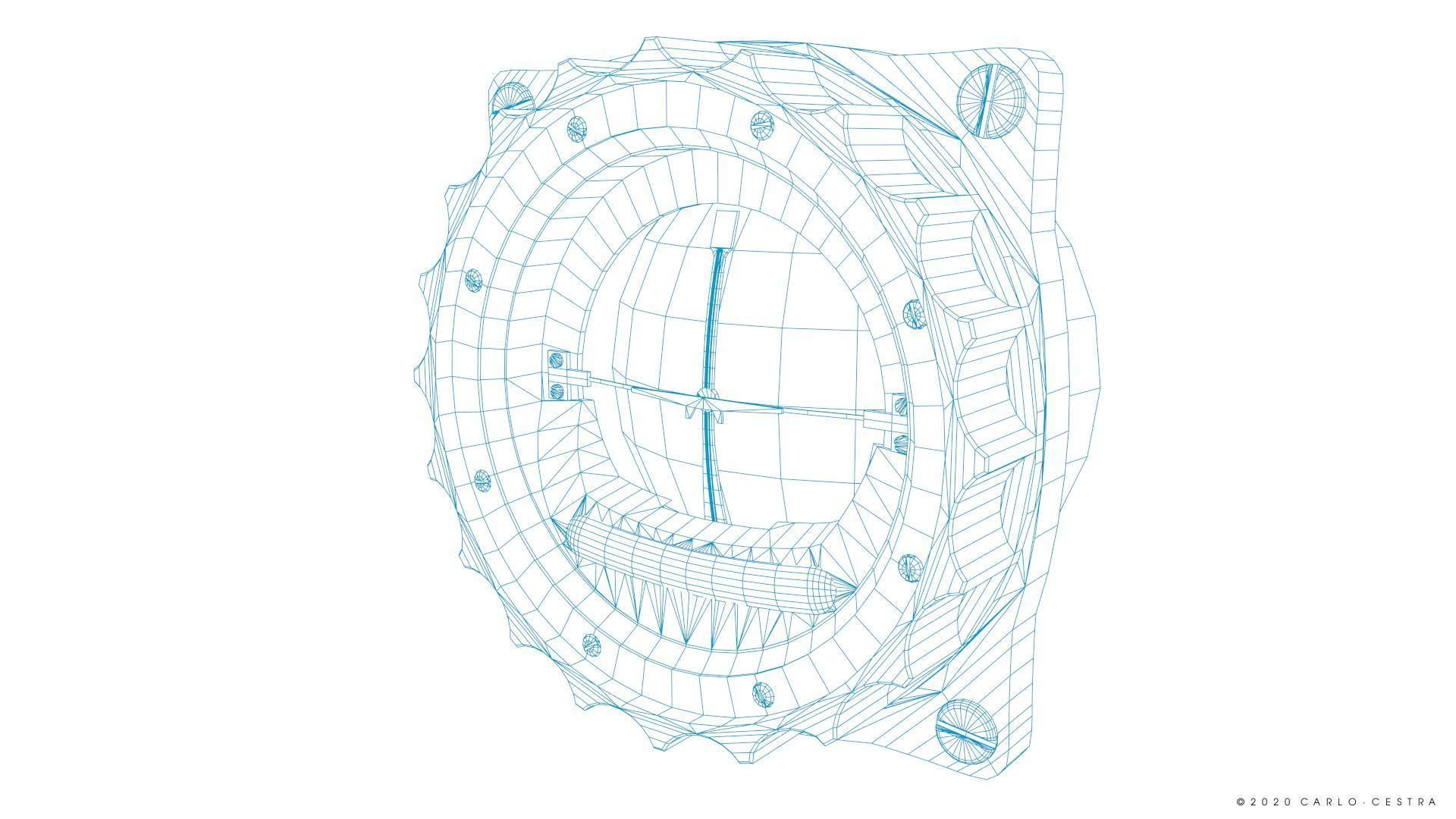 GERMAN ARTIFICIAL HORIZON GAUGE Low-poly 3D model_17