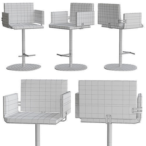 Arka - Sg Is Bar Stool low poly 3d model Low-poly 3D model 2