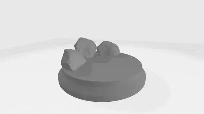 Round pedestal with rocks