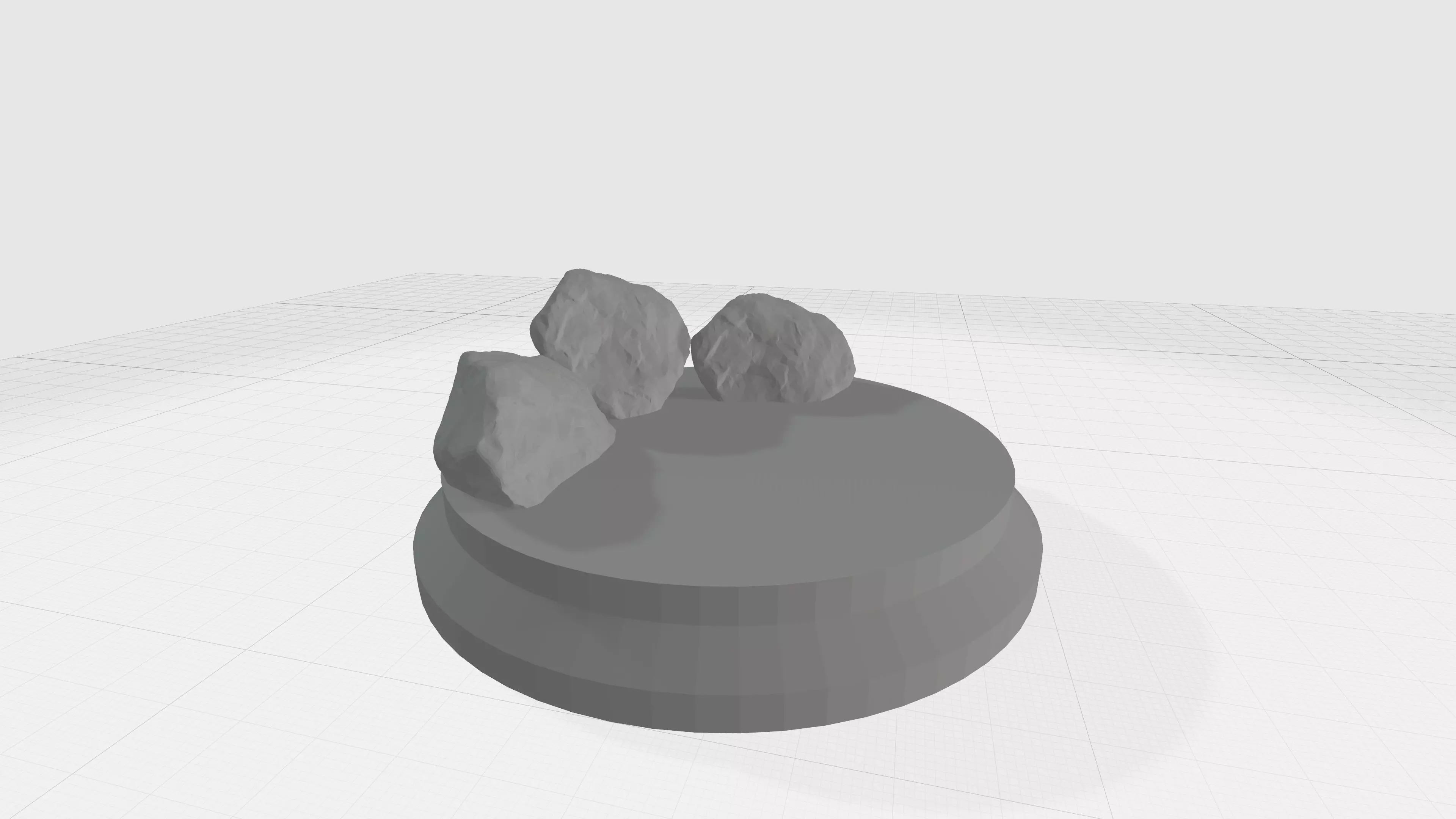 Round pedestal with rocks Free 3D print model
