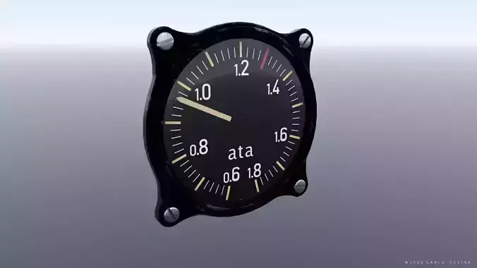 GERMAN BOOST GAUGE Low-poly 3D model