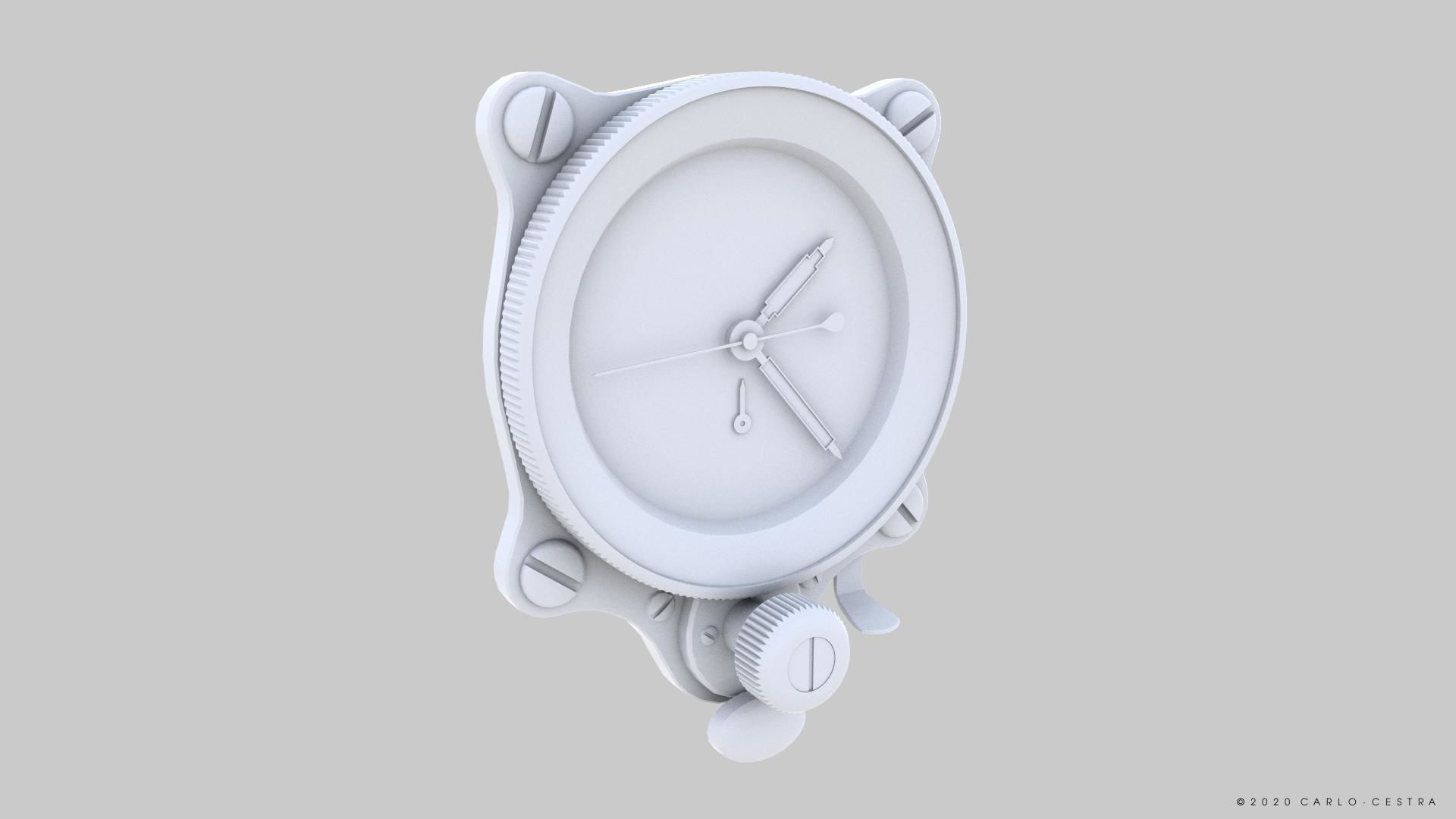 GERMAN CLOCK GAUGE Low-poly 3D model_11