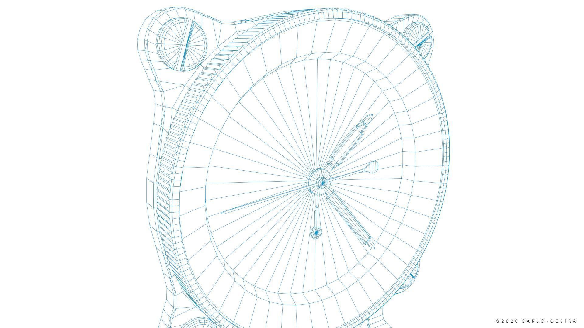 GERMAN CLOCK GAUGE Low-poly 3D model_19