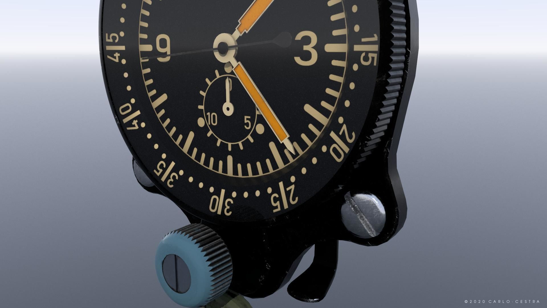GERMAN CLOCK GAUGE Low-poly 3D model_3