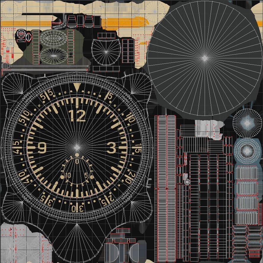 GERMAN CLOCK GAUGE Low-poly 3D model_5