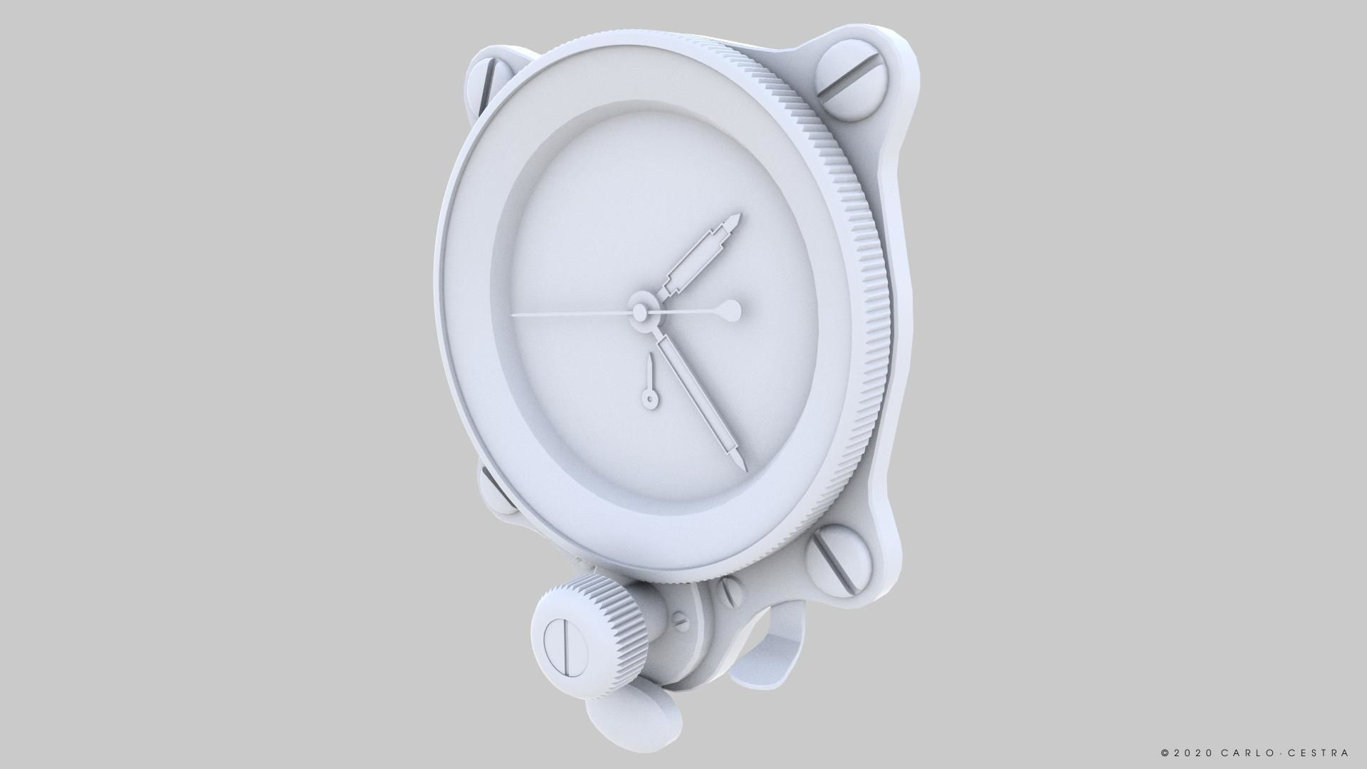 GERMAN CLOCK GAUGE Low-poly 3D model_10