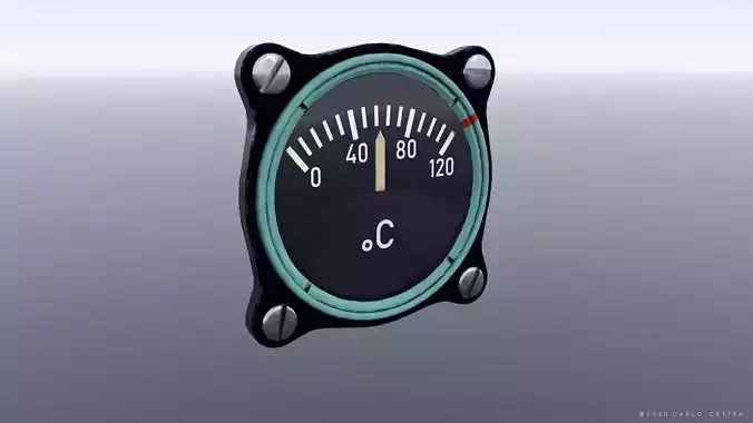 GERMAN COOLANT TEMPERATURE GAUGE Low-poly 3D model