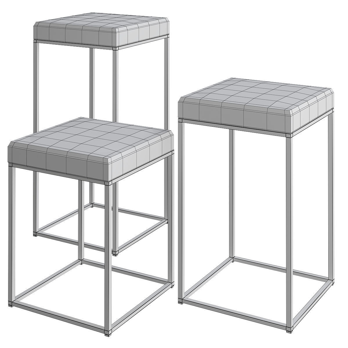 Hardy Bar Stool Meridiani low poly 3d model Low-poly 3D model_1