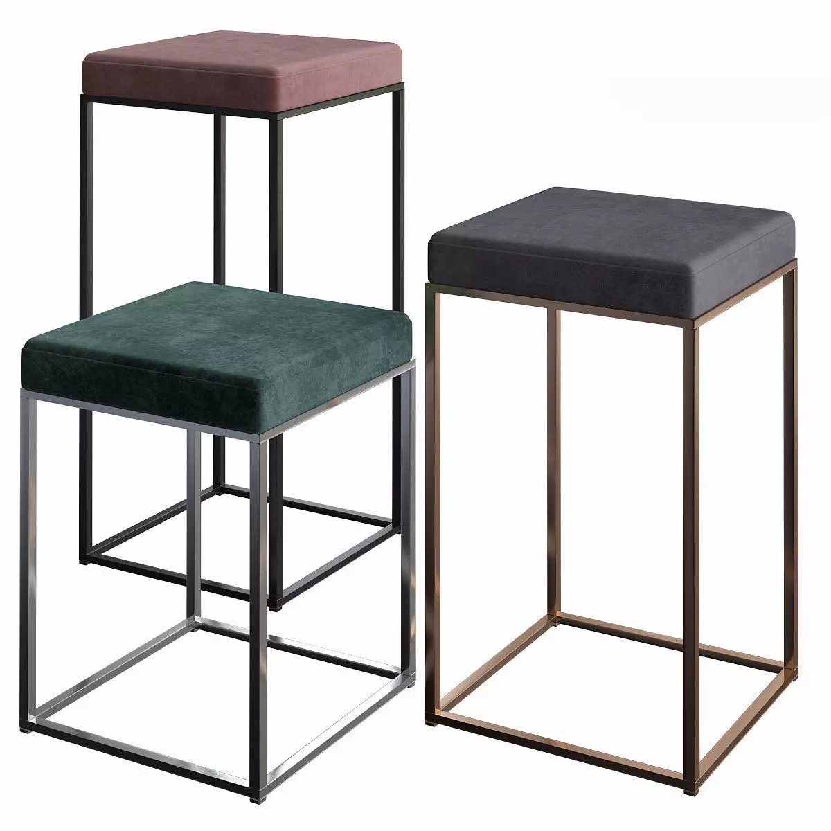 Hardy Bar Stool Meridiani low poly 3d model Low-poly 3D model_0