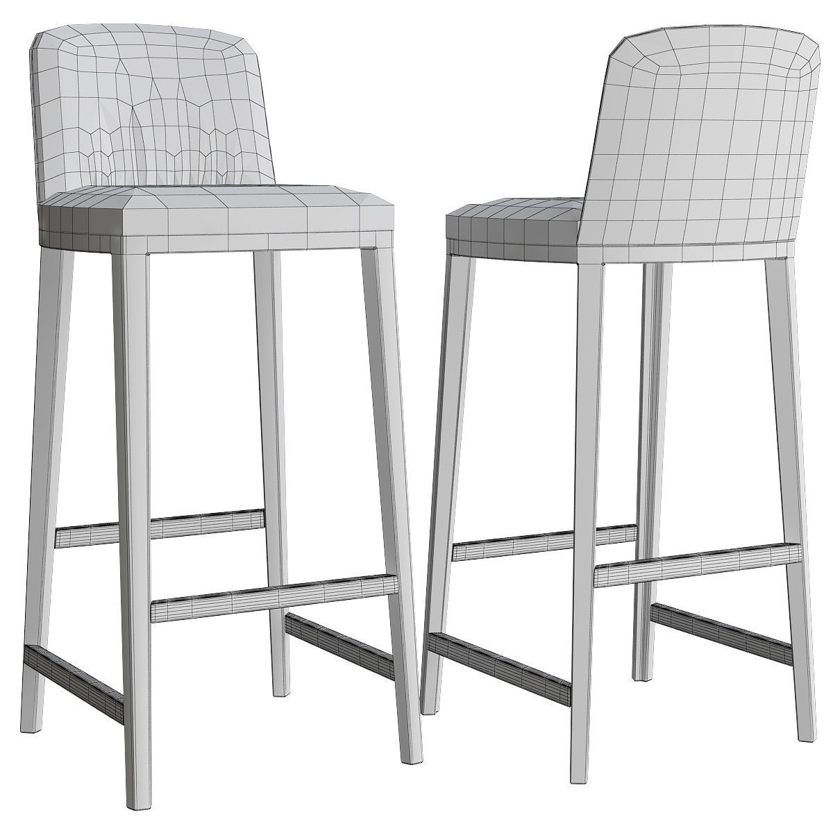 Blossom 840-A Bar Stool Potocco low poly 3d model Low-poly 3D model_1