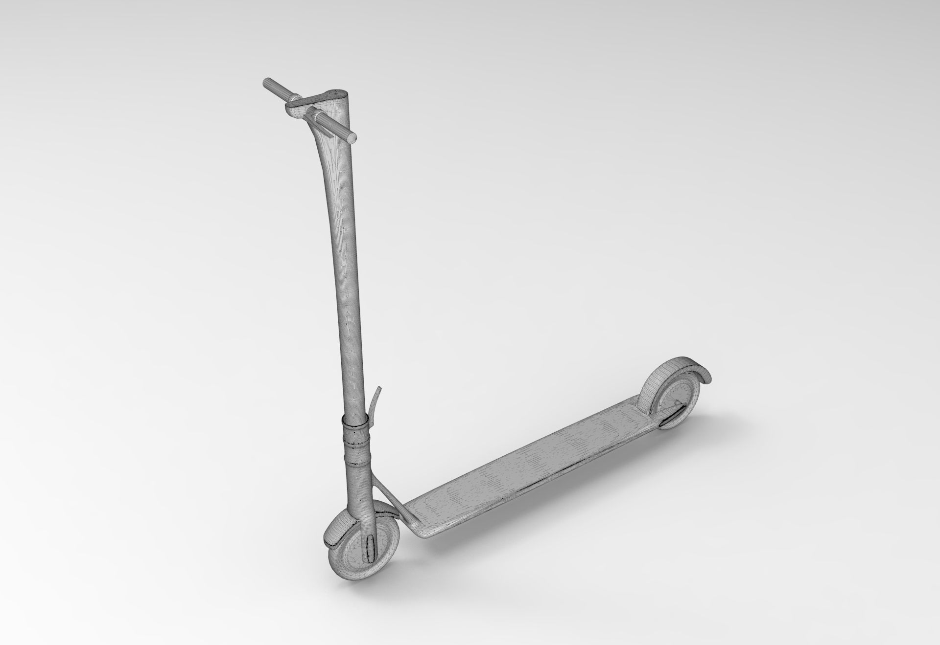 Scooter with wheels Low-poly 3D model_6