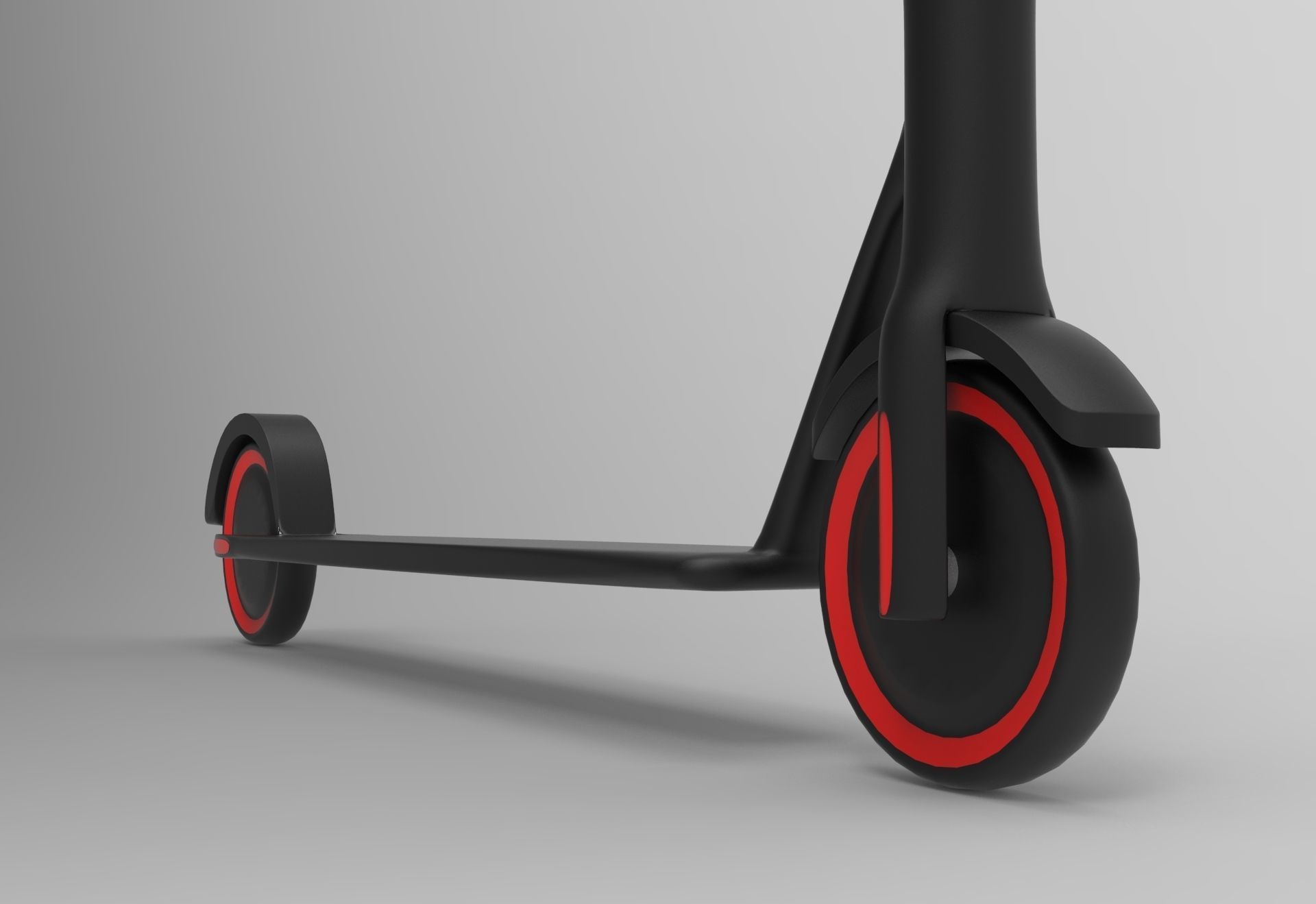 Scooter with wheels Low-poly 3D model_4