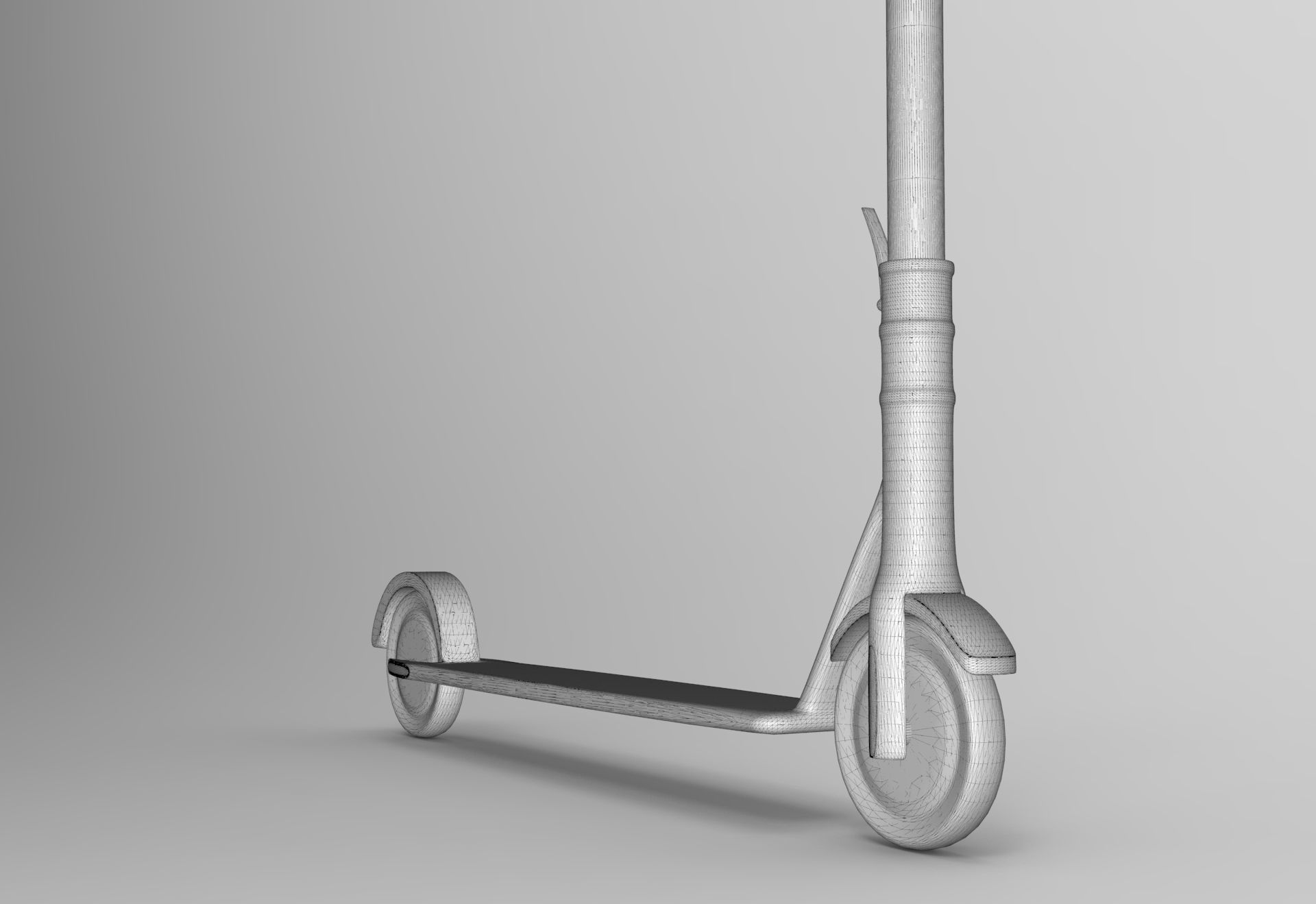 Scooter with wheels Low-poly 3D model_5