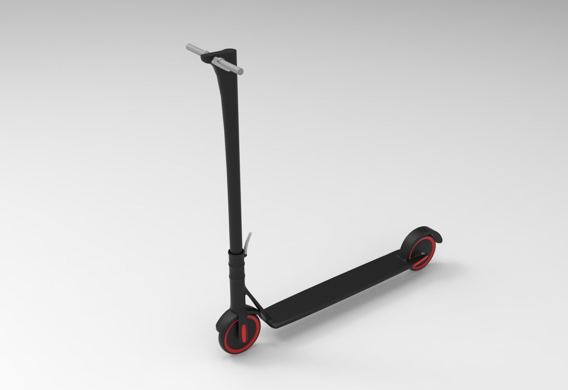 Scooter with wheels Low-poly 3D model_1