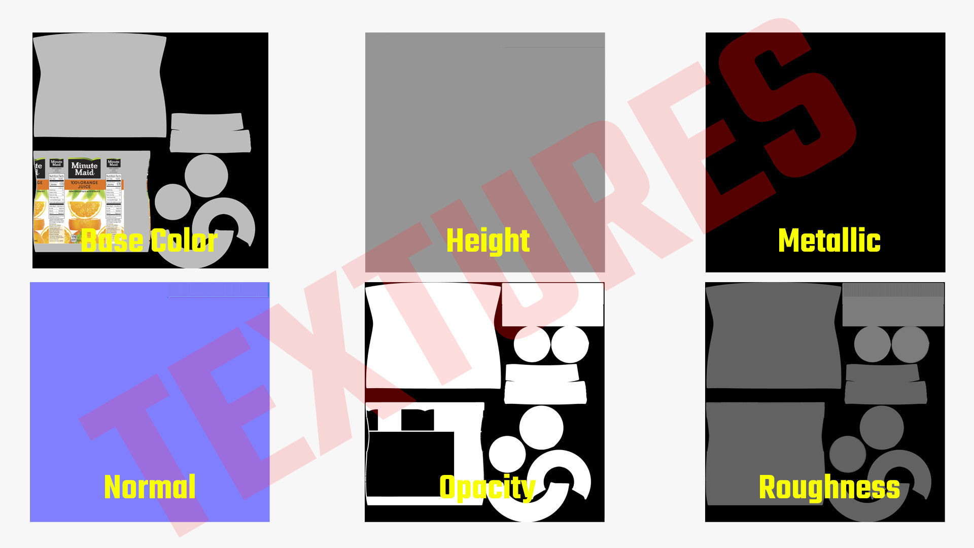 Minute Maid Bottle Low-poly 3D model_11