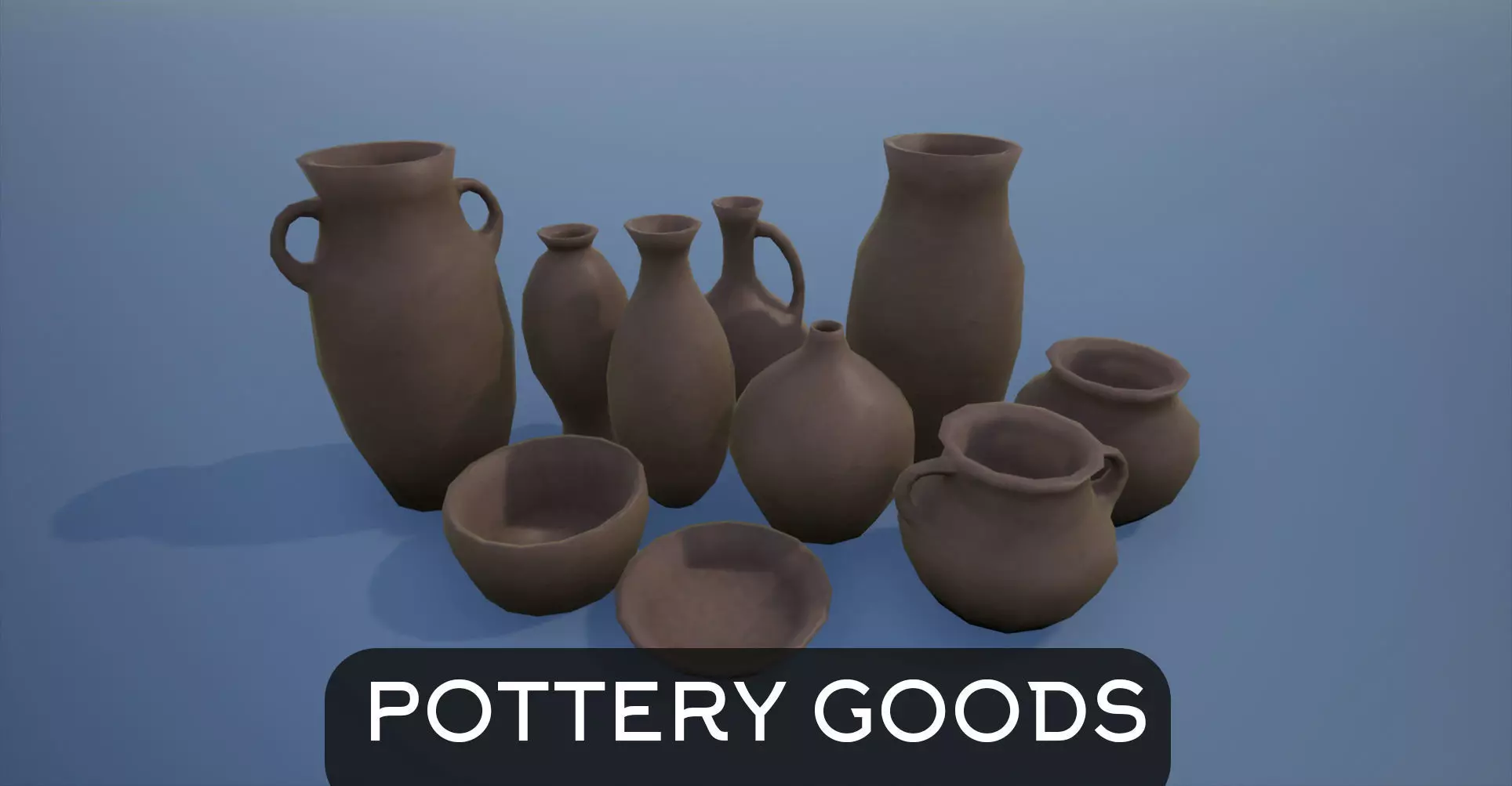 Lowpoly Pottery Goods Low-poly 3D model
