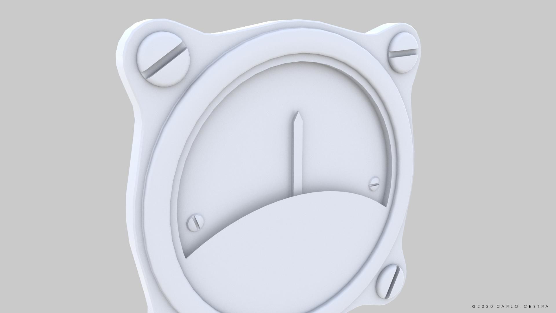 GERMAN OIL TEMPERATURE GAUGE Low-poly 3D model_14