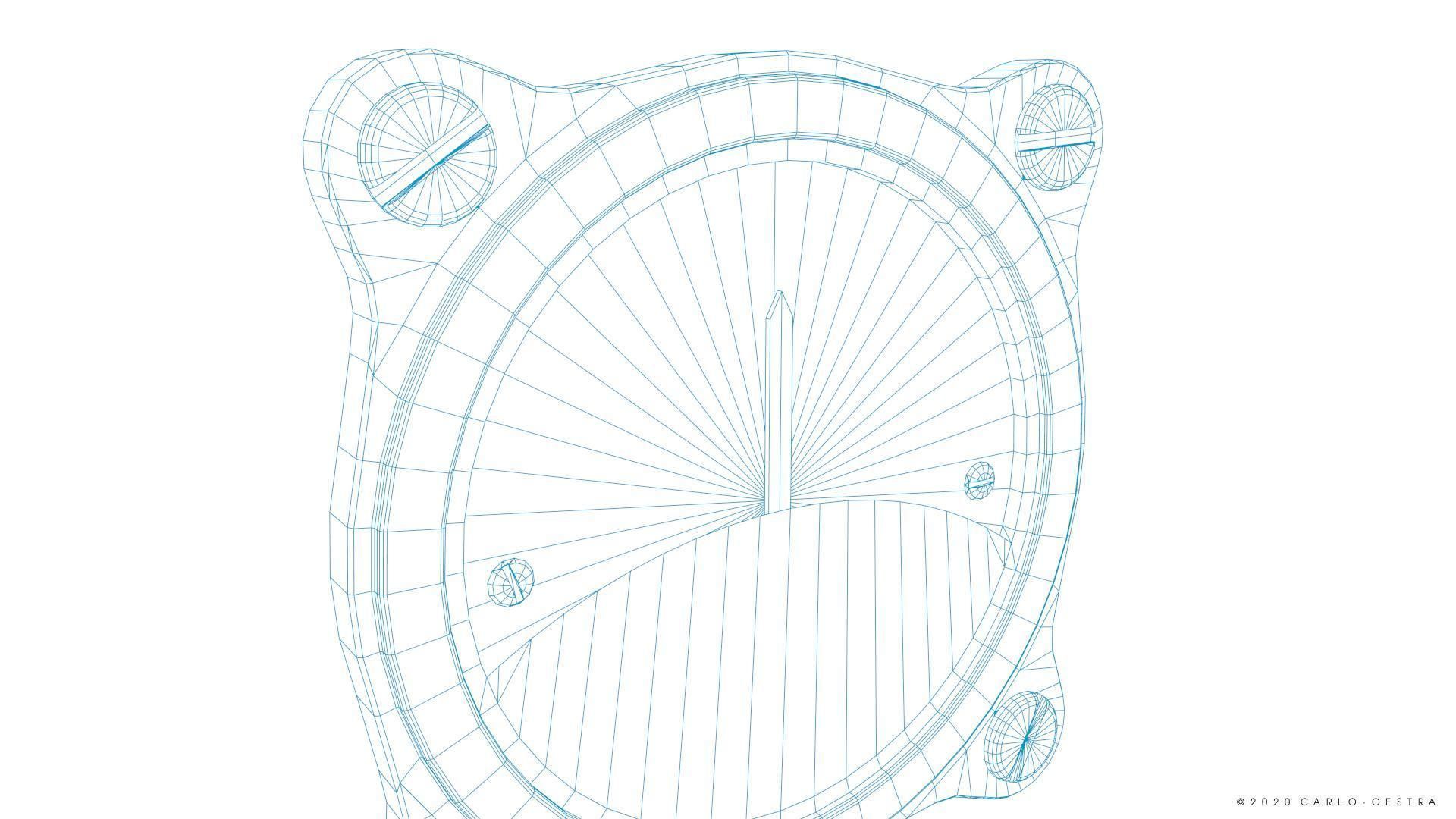 GERMAN OIL TEMPERATURE GAUGE Low-poly 3D model_16