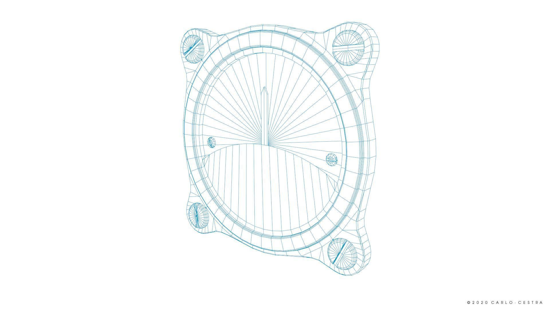 GERMAN OIL TEMPERATURE GAUGE Low-poly 3D model_15