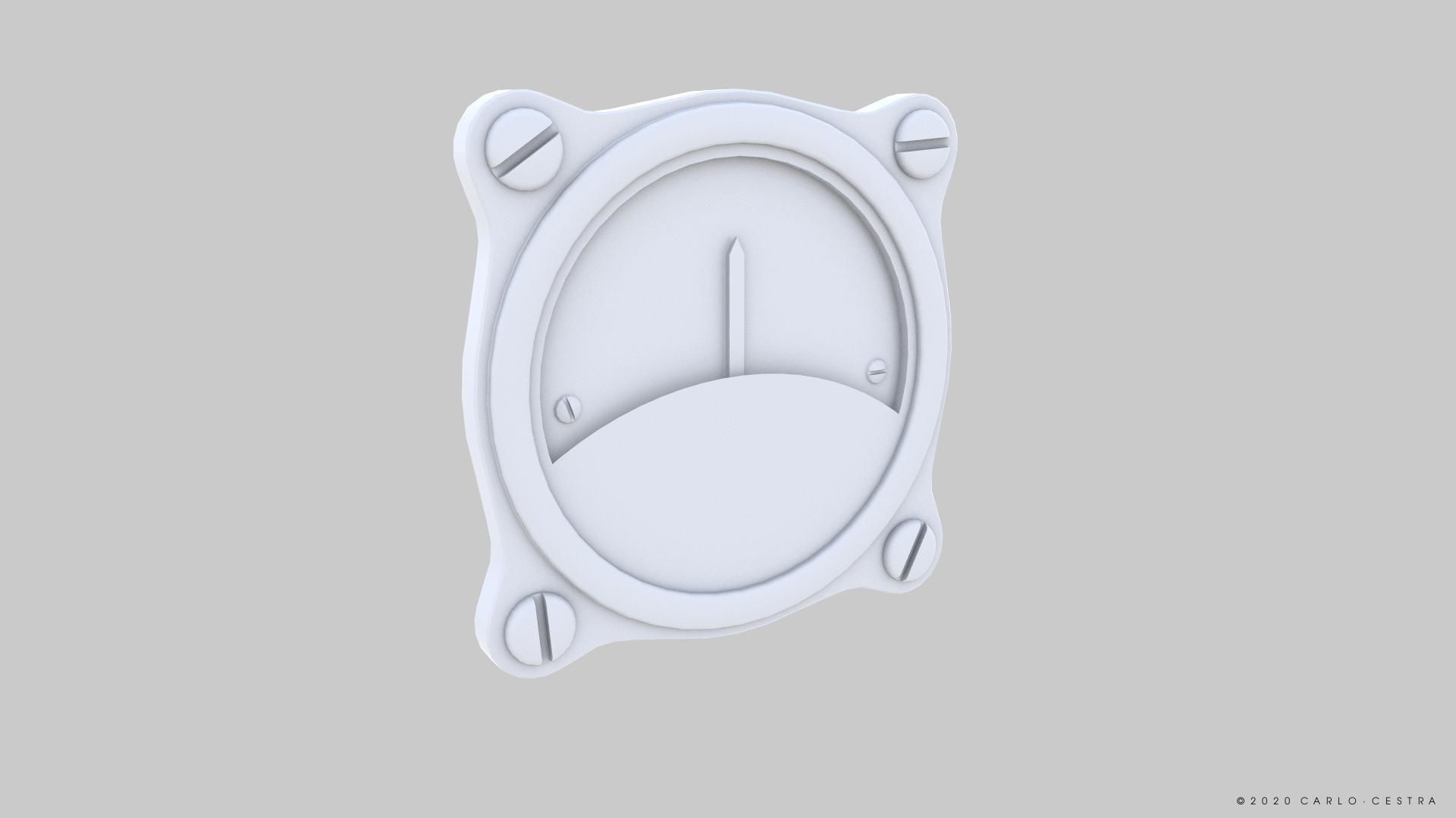 GERMAN OIL TEMPERATURE GAUGE Low-poly 3D model_13