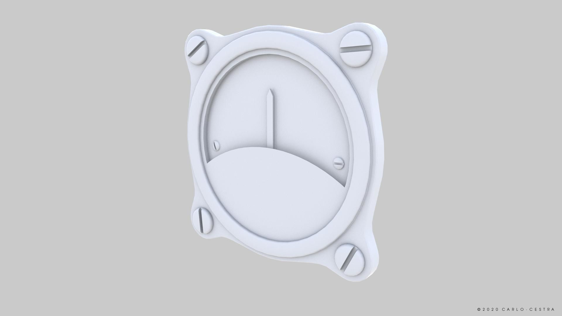 GERMAN OIL TEMPERATURE GAUGE Low-poly 3D model_10