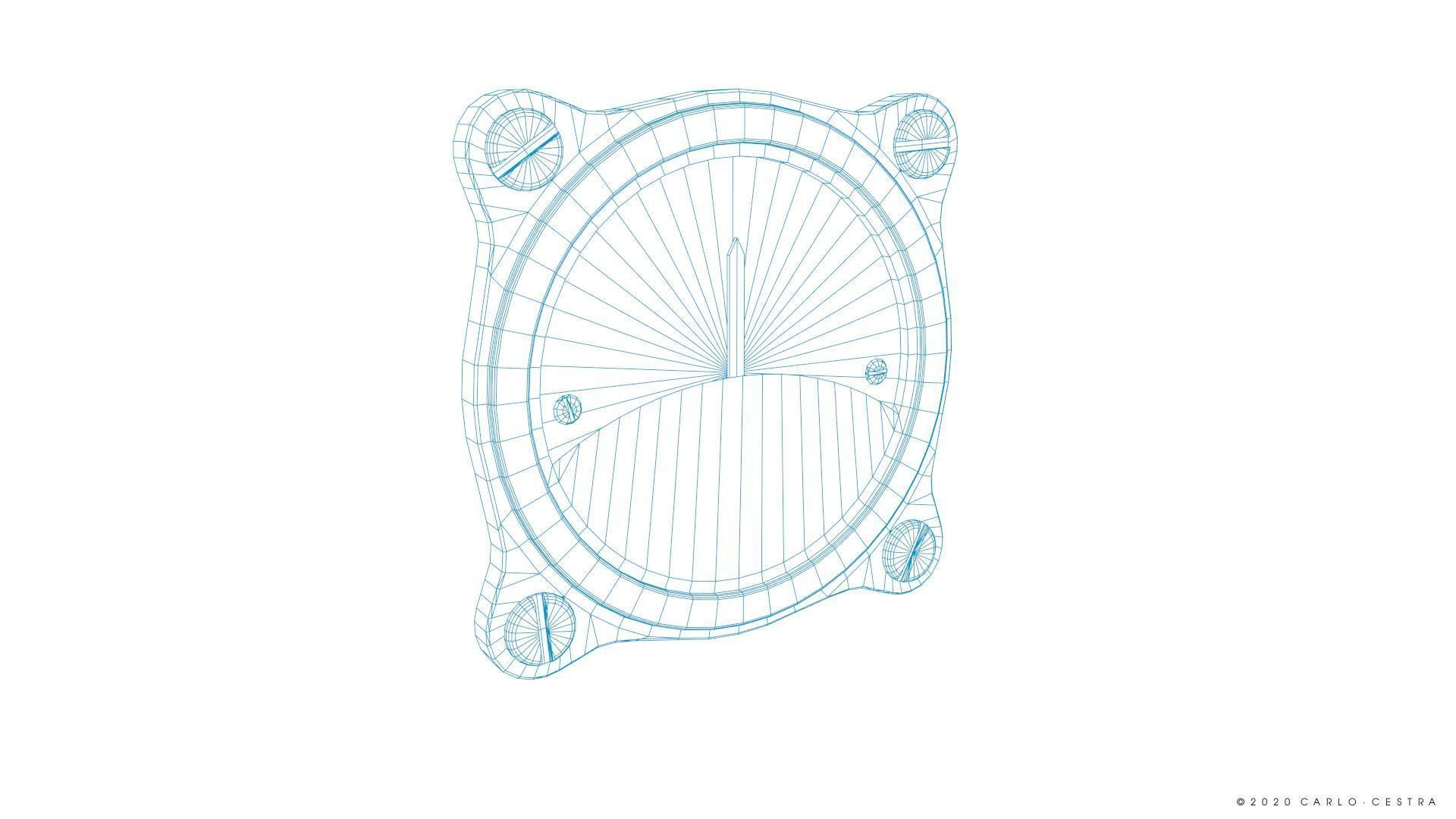 GERMAN OIL TEMPERATURE GAUGE Low-poly 3D model_19