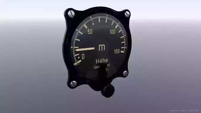 GERMAN RADIO ALTIMETER GAUGE Low-poly 3D model