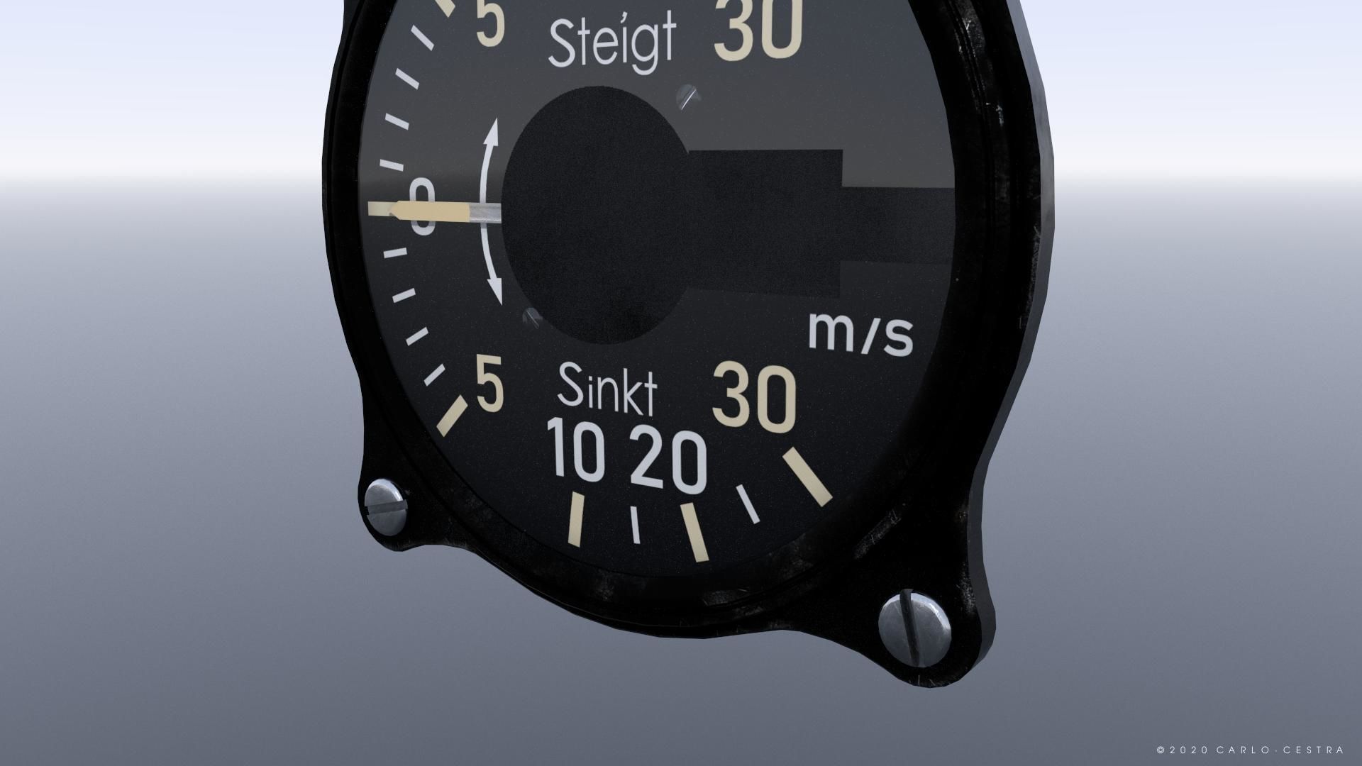 GERMAN RATE OF CLIMB INDICATOR Low-poly 3D model_1