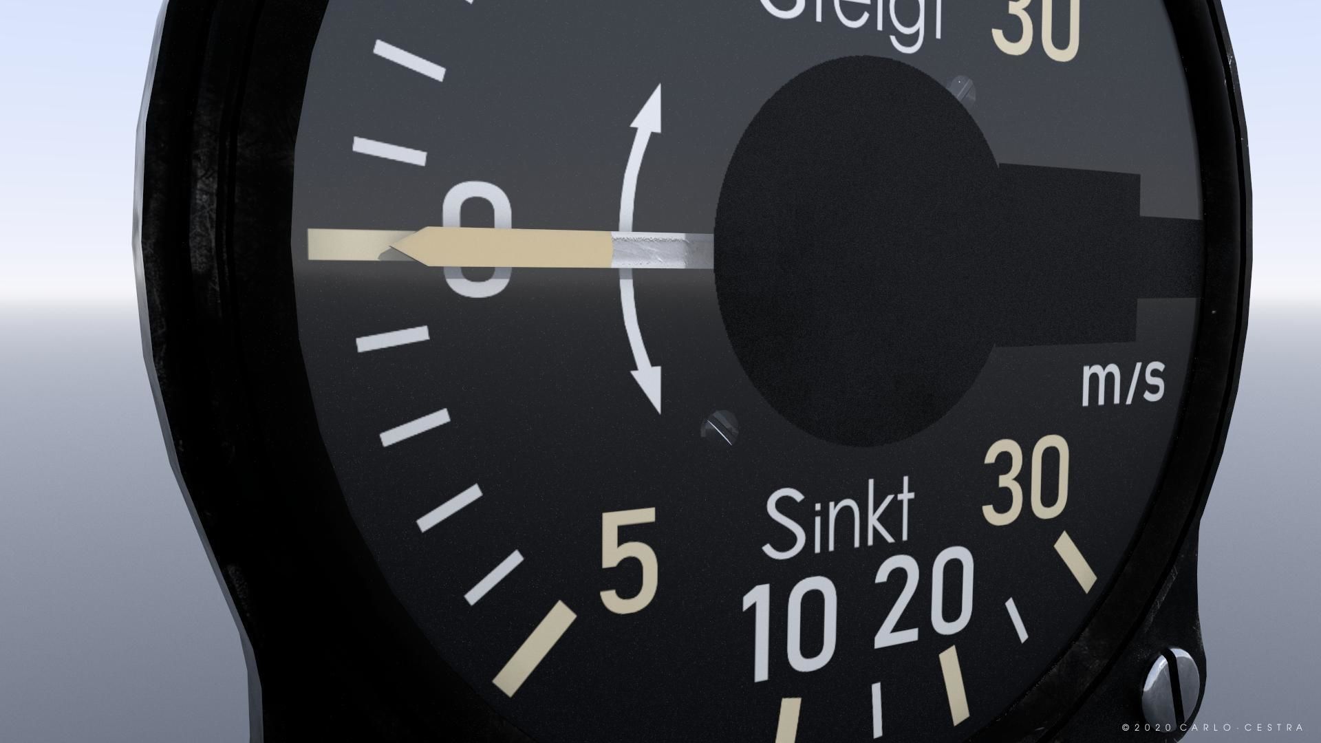 GERMAN RATE OF CLIMB INDICATOR Low-poly 3D model_4